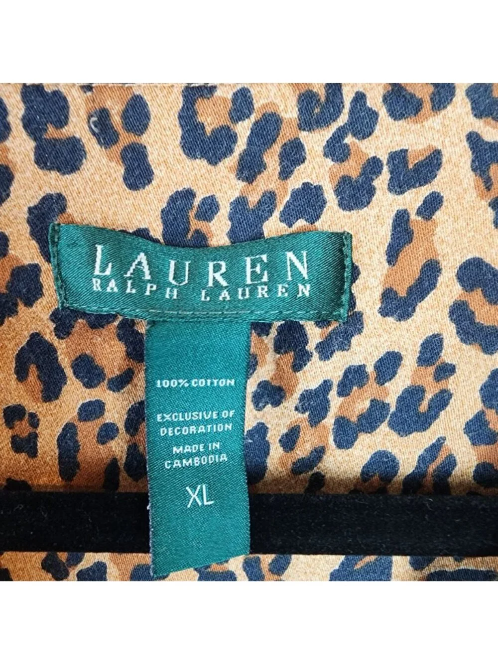 Lauren Ralph Lauren sz XL women pajama top animal print embroidered logo pocket